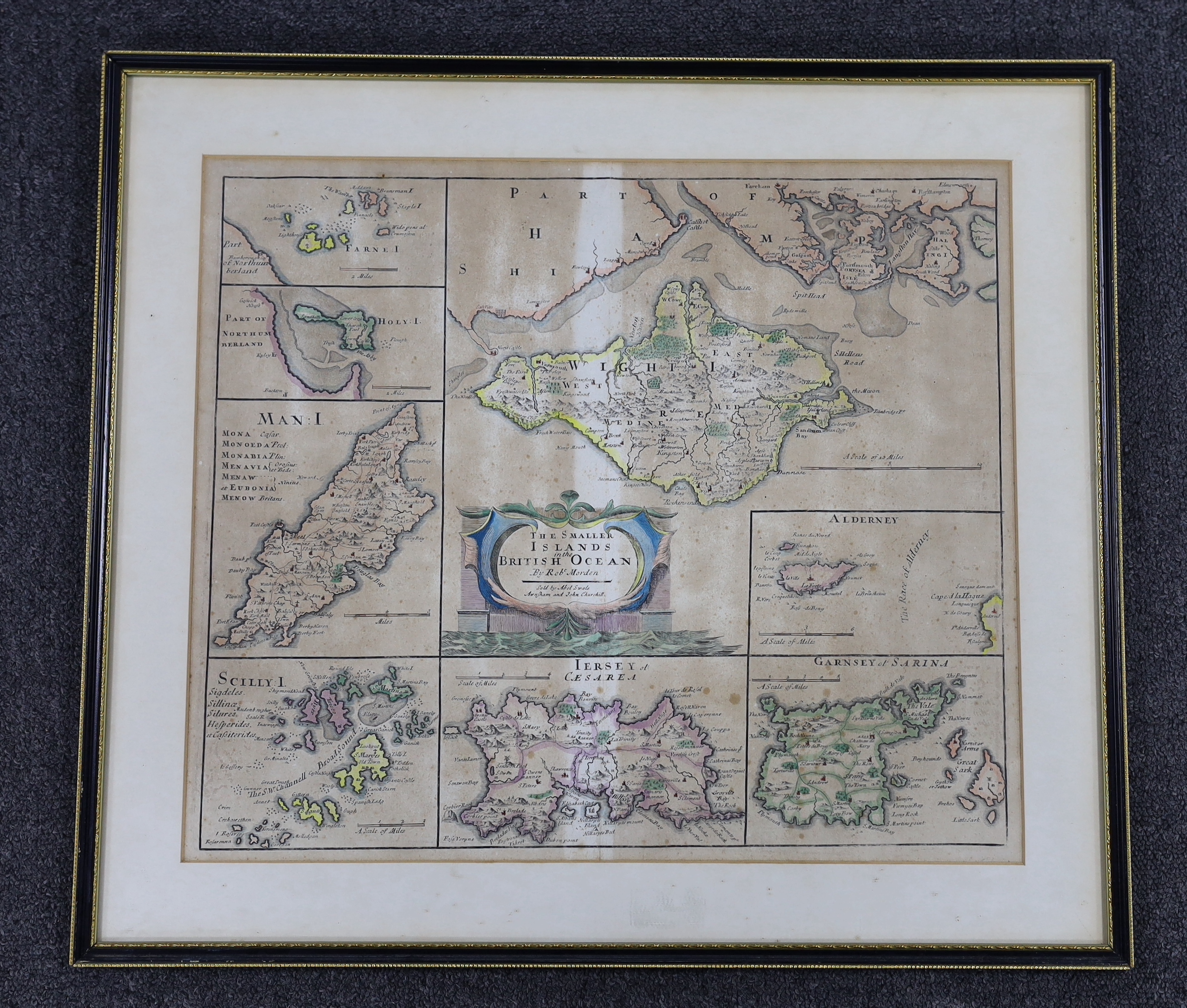 Robert Morden (1650-1703), The Smaller Islands in the British Ocean, hand coloured map, sold by Abel Swale Awnsham and John Churchill, 37 x 43cm